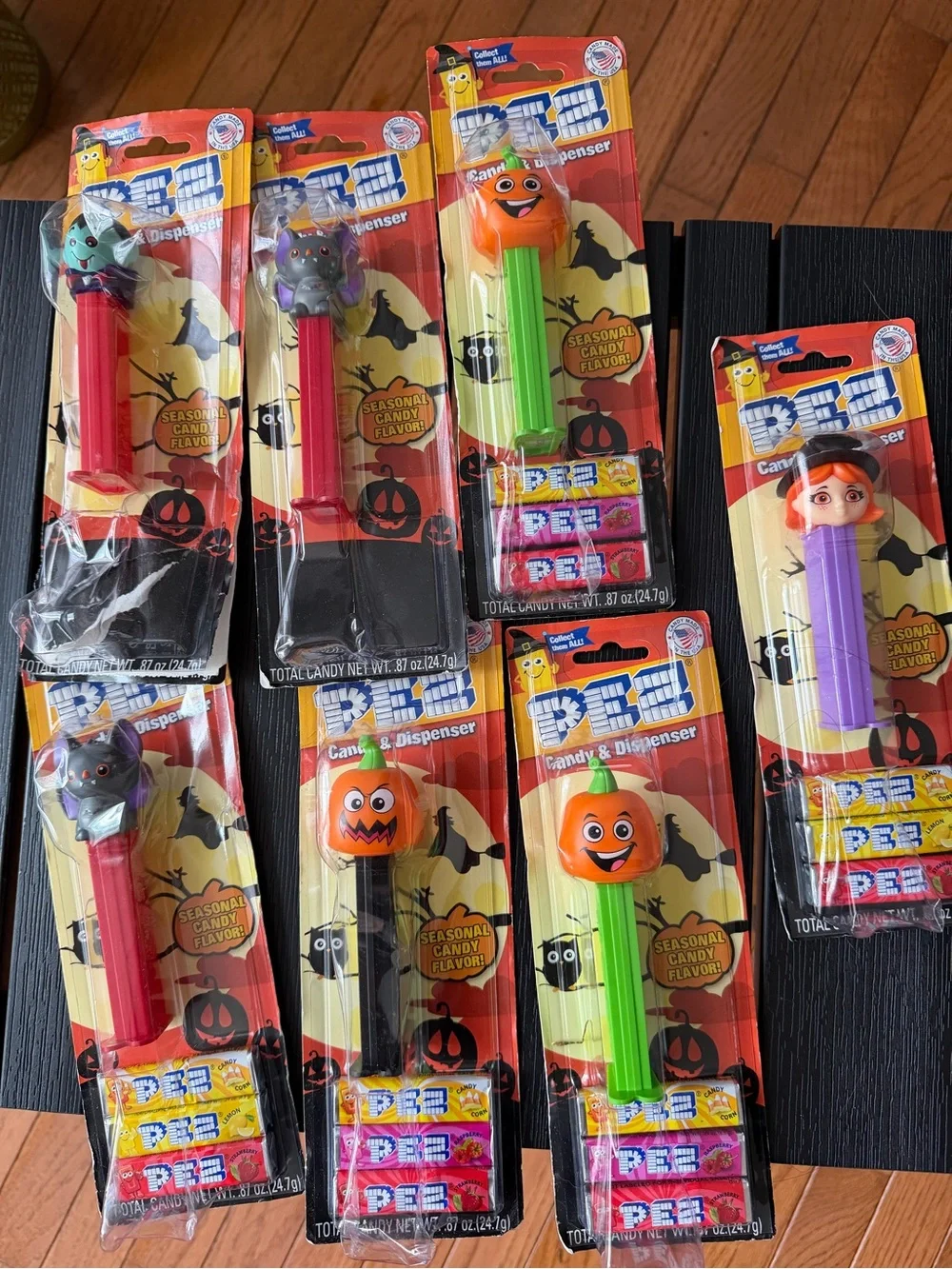 7 PEZ Halloween Character Candy Dispensers with candy New